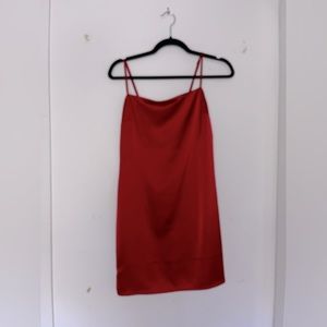 Red Satin Mini Dress
